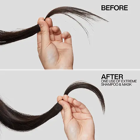 Image 1, before and after one use of extreme shampoo and ask. Image 2, before and after one use of extreme shampoo and mask. Image 3, Apply to wet hair, massage into a lather rinse. Image 4, formulated with protein. Image 5, damage repair routine shampoo and condition treat. Image 6, GREAT FOR DAMAGED HAIR. I LOVE THE REDKEN EXTREME COLLECTION WHEN MY HAIR IS IN NEED OF SOME TLC LOOKFANTASTIC VERIFIED CUSTOMER REVIEW. Image 7, EXTREME SHAMPOO FOR DAMAGE REPAIR 73% LESSBREAKAGE*
              PROMOTES HAIR HEALTH.