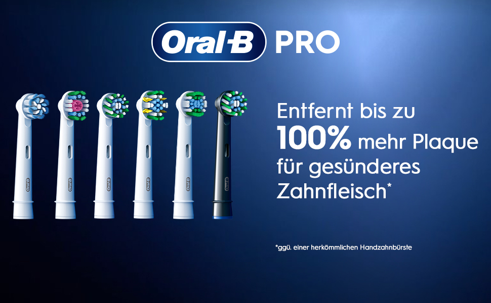 Oral B pro. Entfernt bis zu. 100% mehr plaque fur gesunderes Zahnfleisch.